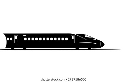 High Speed Train Silhouette Vector Illustration For Modern Transportation Business Bullet Train Icon Design For Fast Travel And Logistics