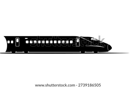 High Speed Train Silhouette Vector Illustration For Modern Transportation Business Bullet Train Icon Design For Fast Travel And Logistics