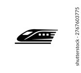 High speed train transport black and white vector high speed train icon