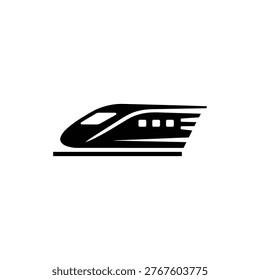 High speed train transport black and white vector high speed train icon