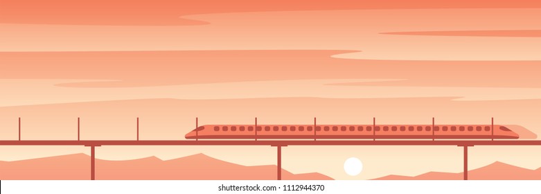 High Speed Train Travel Scene