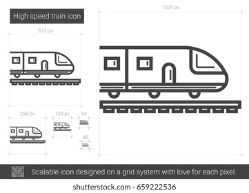 High Speed Train Vector Line Icon Stock Vector (Royalty Free) 659222536 ...