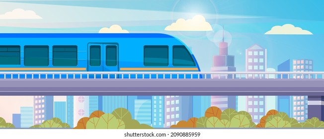 High Speed Transport Leaving Tunnel To Metro. Public Transport, Train For Transporting Metro Passengers. Train Of Subway With Automatic Doors. Modern Tramway At Underground Station Platform