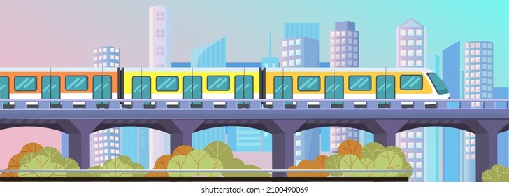 High Speed Transport Leaving Tunnel To Metro. Public Transport, Train For Transporting Metro Passengers. Train Of Subway With Automatic Doors. Modern Tramway At Underground Station Platform