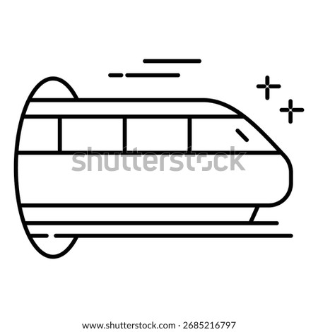 High Speed Transportation Icon Showing Futuristic Rapid Travel Train and Modern Mobility