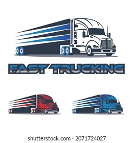 High speed truck logo vector. Perfect to use for automotive companies, transportation, shipping, cargo etc.