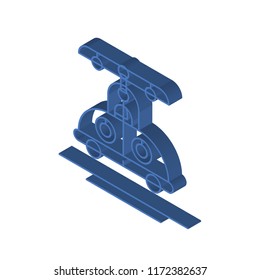 High speed tube isometric left top view 3D icon