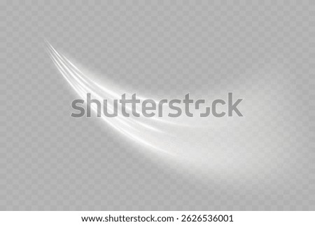 High speed white motion lines. Glowing vortex effect, rays movement. EPS 10 vector.