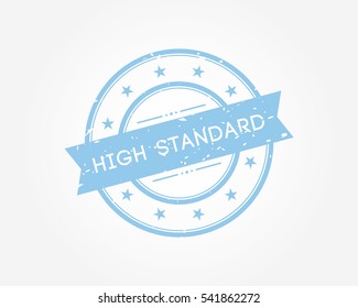 High Standard. Blue Stamp Sign Vector