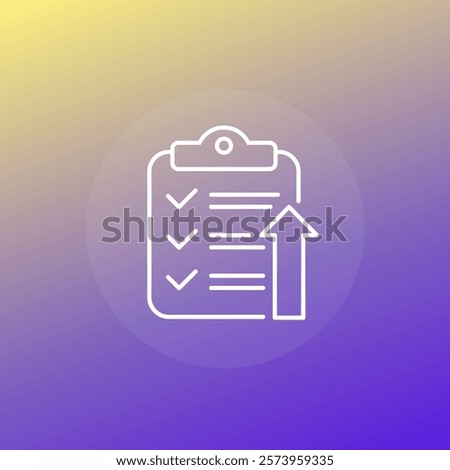 high standards icon with a clipboard, line vector