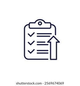 high standards line icon with a clipboard