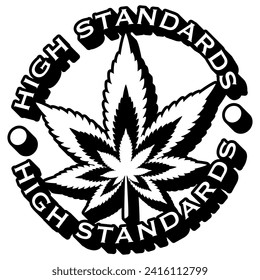 Hochwertiges Marihuana-Unkraut-Schwarz-Vektorgrafik-Design und Schnittdatei