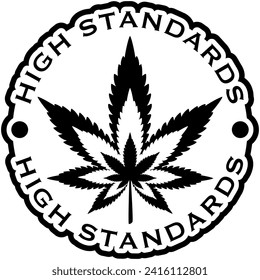 alto estándar marihuana maleza negro vector diseño gráfico y archivo de corte