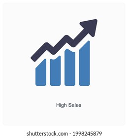 High Stats and Growth Icon Concept