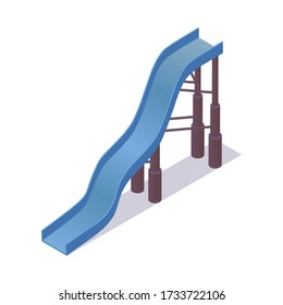 Blue Plastic Childrens Slide Isolated On Stock Photo 1757128589 ...