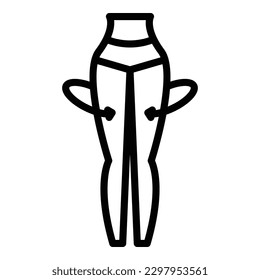 Hohe Strümpfe Symbol Umrandung Vektorgrafik. Körpervene. Vordersocken
