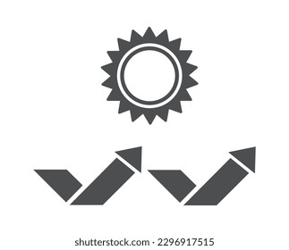 Icono de glifo de alto nivel de protección solar. Ilustración del vector