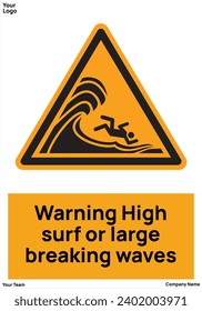 high surf or large breaking waves signs symbol standard iso 7010