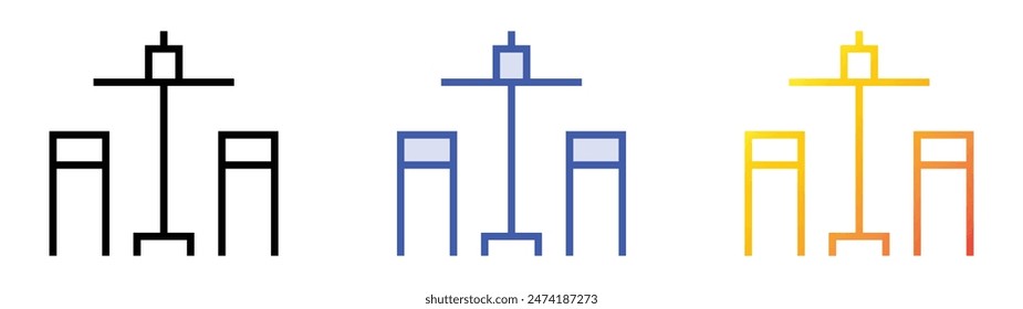 high table icon. Linear, Blue Fill and Gradient Style Design Isolated On White Background