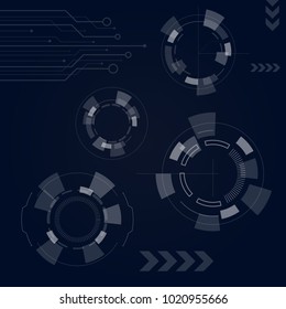 High tech abstract HUD circle design elements