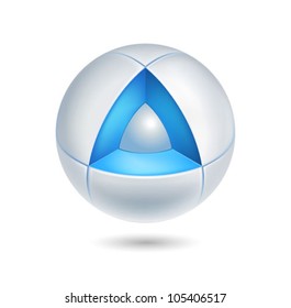 high tech abstract icon - 3d vector