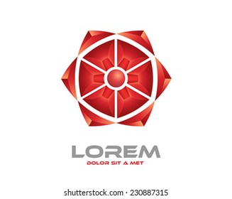 high tech abstract icon - 3d vector