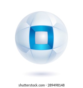 high tech abstract icon - 3d vector