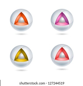 high tech abstract icons set - 3d vector