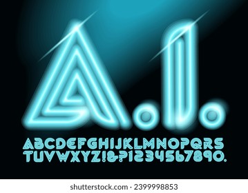 Ein High-Tech-Alphabet, das AI oder künstliche Intelligenz darstellt.
