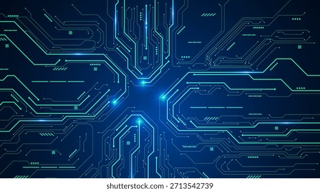 High Tech Blue Circuit Board Hintergrund