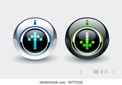 High tech buttons with arrows