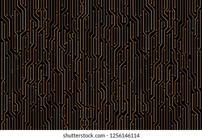 High tech circuit board background. Detailed circuit board pattern. Vector illustration for your graphic design.