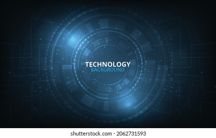 High tech circuit board connection system concept.Image electric circuit technology connection on dark blue background.3D illustration.