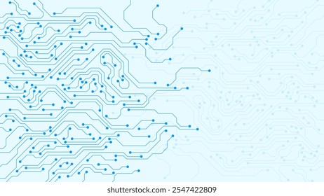 High tech circuit board technology background. Circuit diagram, digital data connection and communication concept. Vector illustration