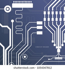 High tech circuit board texture. Vector electronic motherboard illustration. Abstract background.