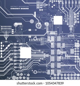 High tech circuit board texture. Vector electronic motherboard illustration. Abstract background.