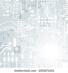 High tech circuit board texture. Vector electronic motherboard illustration. Abstract background.