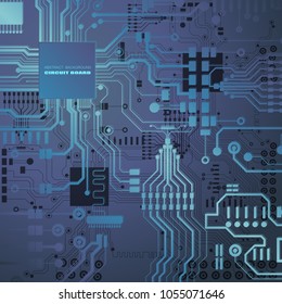 High tech circuit board texture. Vector electronic motherboard illustration. Abstract background.