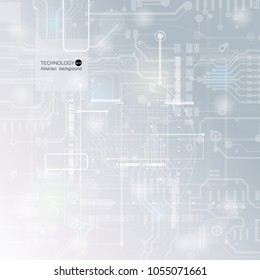 High tech circuit board texture. Vector electronic motherboard illustration. Abstract background.
