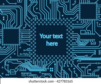 High Tech Circuit Board Vector Background