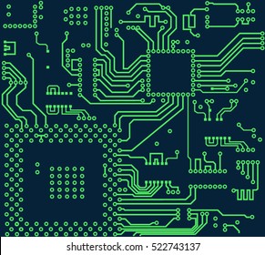 High Tech Circuit Board Vector Background