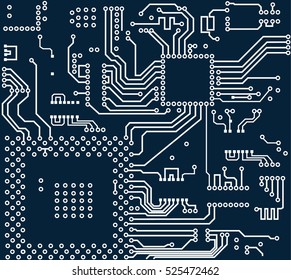 High Tech Circuit Board Vector Background