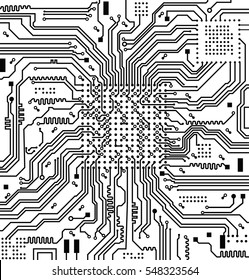 High tech circuit board vector background.