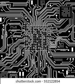 High tech circuit board vector background.