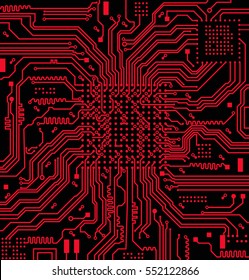 High tech circuit board vector background.