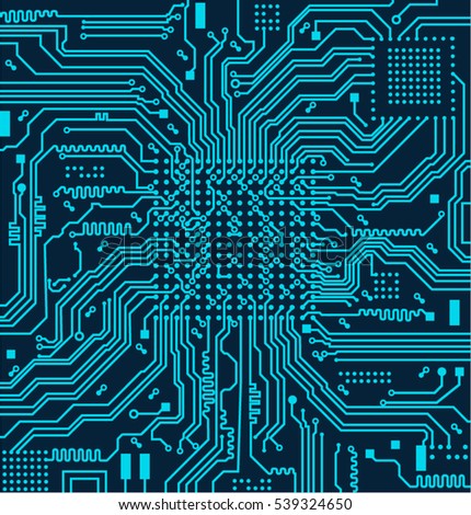 High tech circuit board vector background.