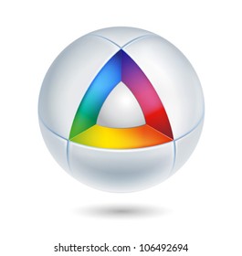 High Tech Colorful Abstract Icon - 3d Vector