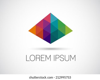 high tech colorful abstract icon
