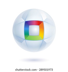 high tech colorful abstract icon - 3d vector
