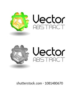 high tech colorful and grayscale abstract icon - 3d vector